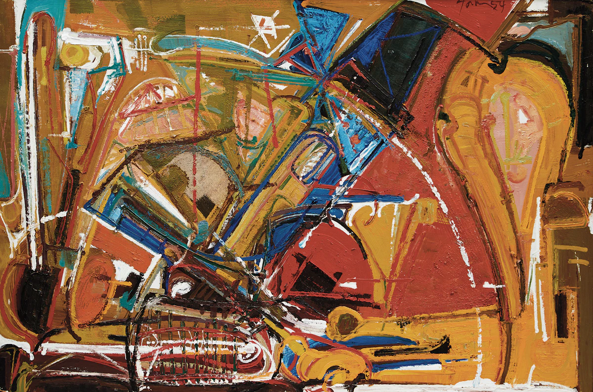 Harold Barling Town, Celebration, 1954, oil on canvas