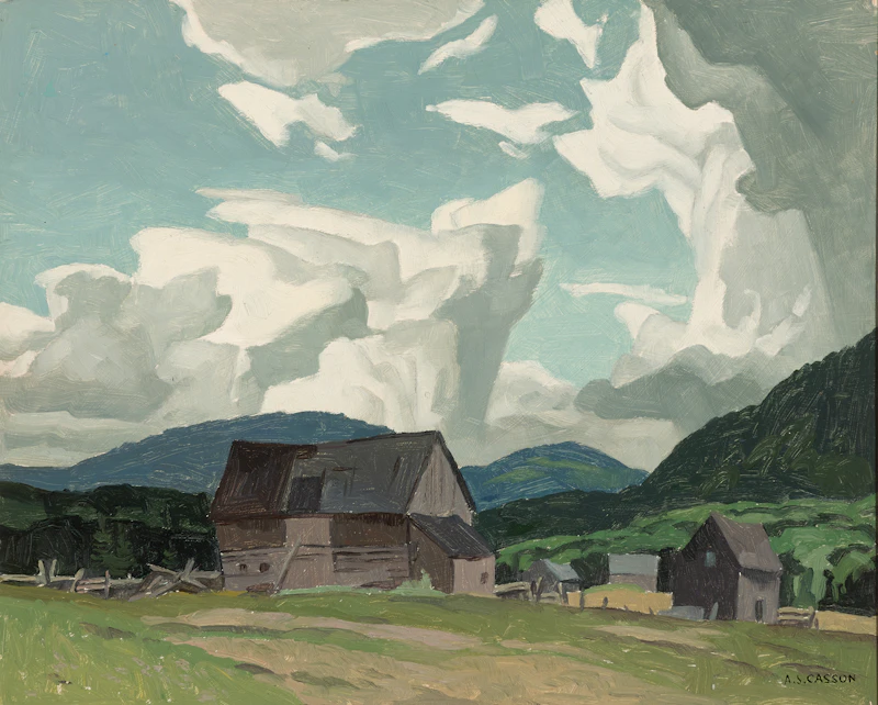 Alfred Joseph Casson, Northern Farm-Madawaska Valley, circa 1959, oil on board
