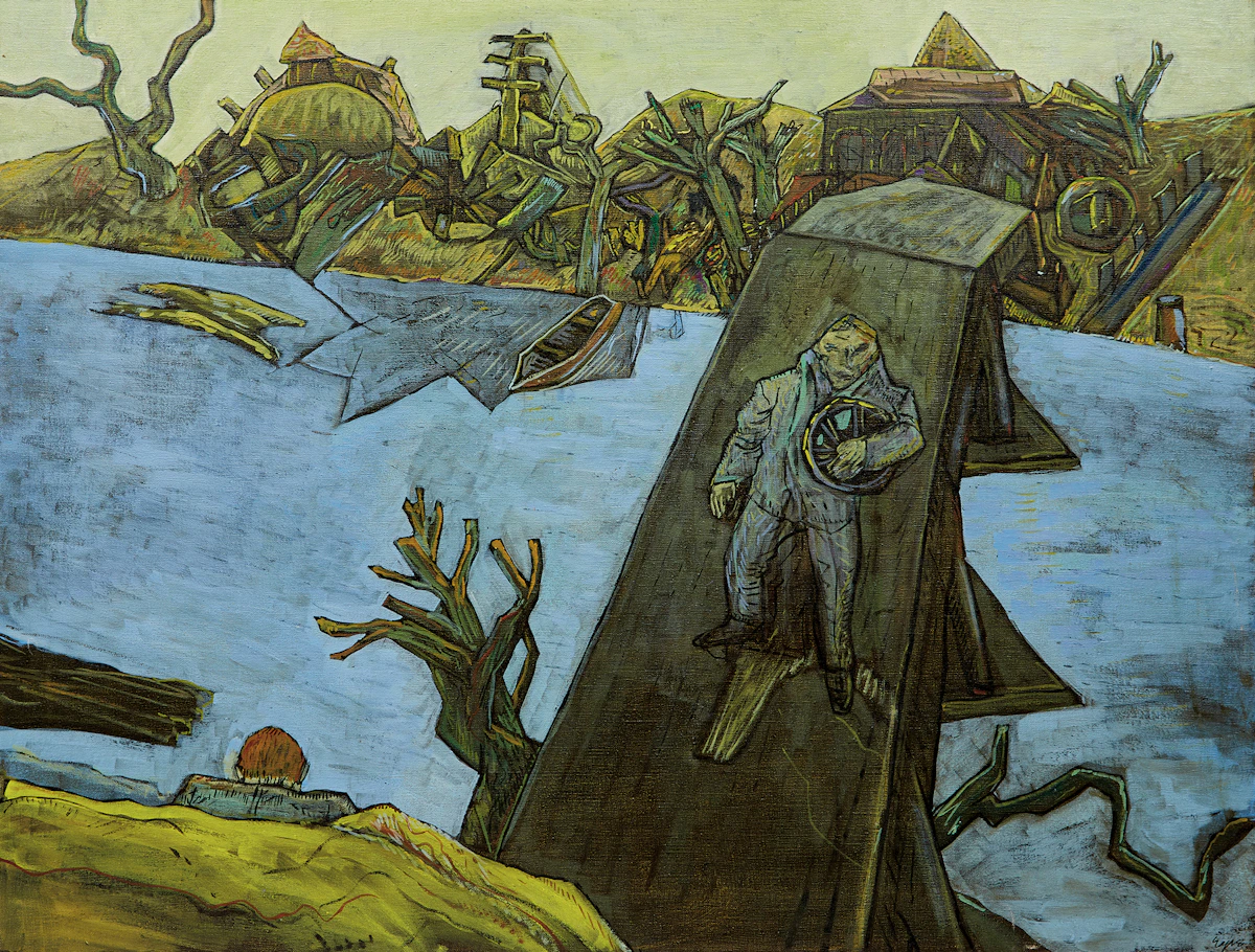 Ivan Kenneth Eyre, Man on the Bridge, oil on canvas, 1963