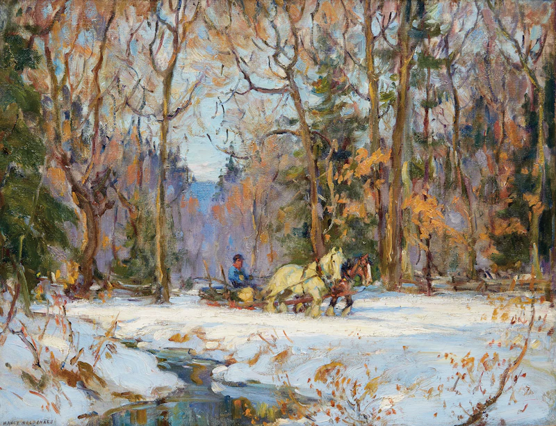 Hauling Logs, Northumberland Hills by Manly Edward MacDonald