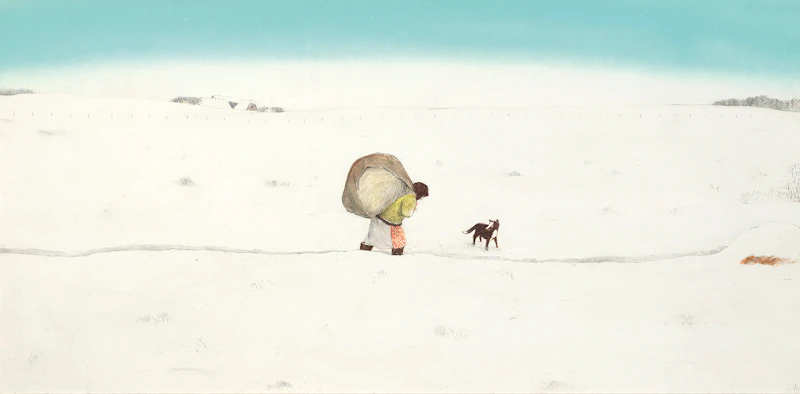 William Kurelek, The First Winter in Canada , mixed media on masonite