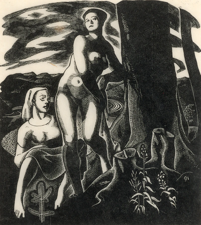 Two Figures, 1955 by Edwin Headley Holgate