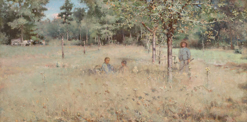 William Blair Bruce, Picking Pears in Barbizon (The Pear Orchard), 1882, oil on canvas
