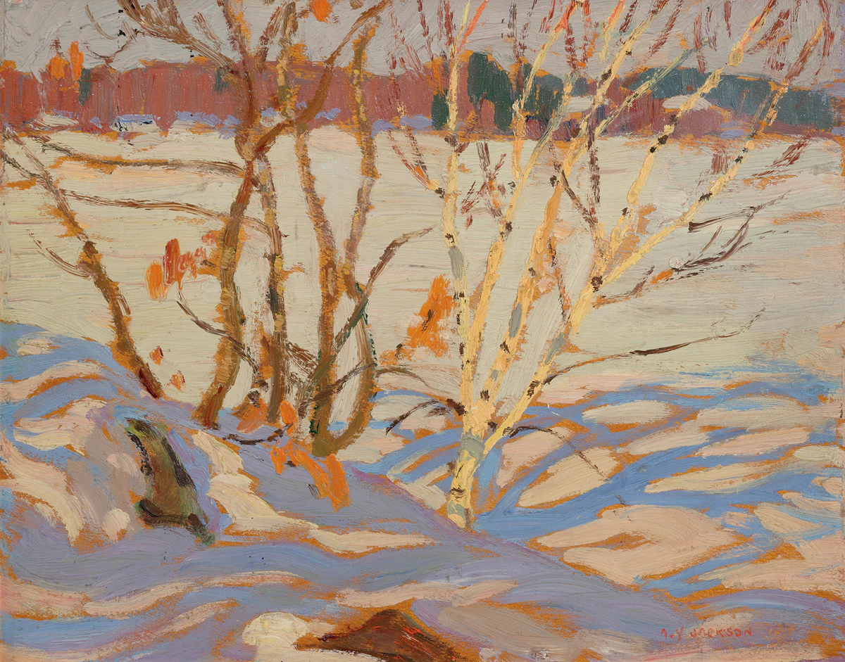 Alexander Young Jackson, Oak and Birch, oil on panel, 1920