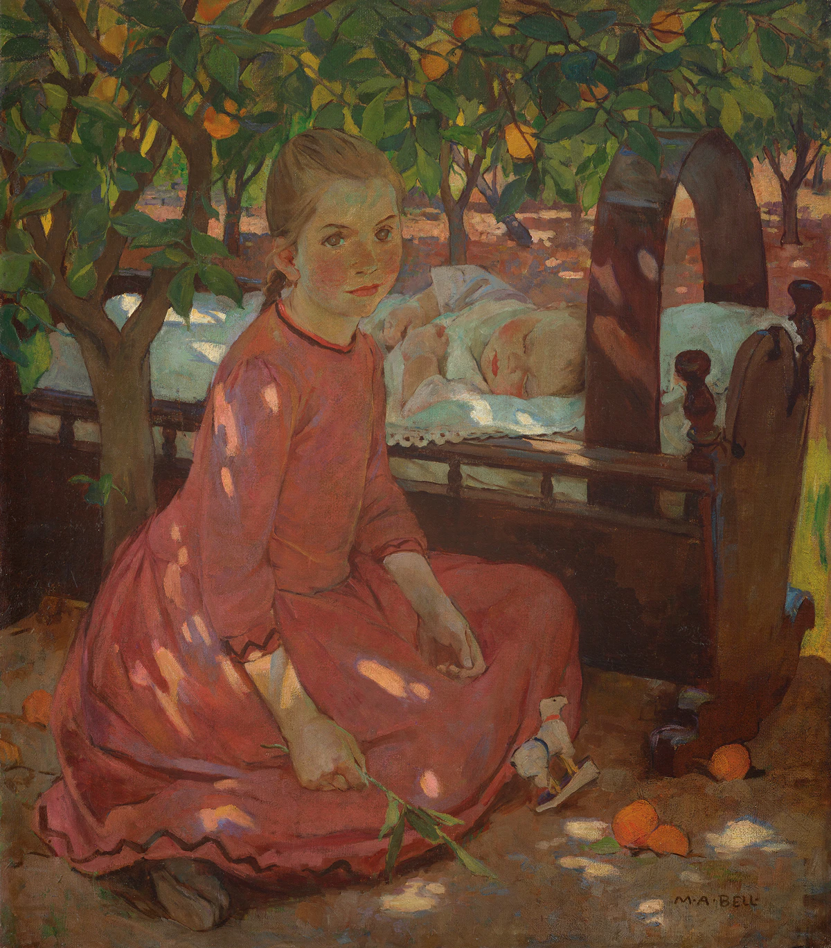 Mary Alexandra Bell Eastlake, In the Orchard, circa 1895-1897, oil on canvas