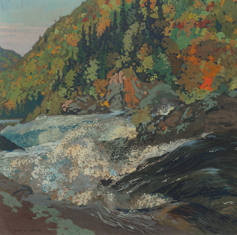 Frank Hans Johnston, Montreal River, Algoma, 1919, gouache on paper