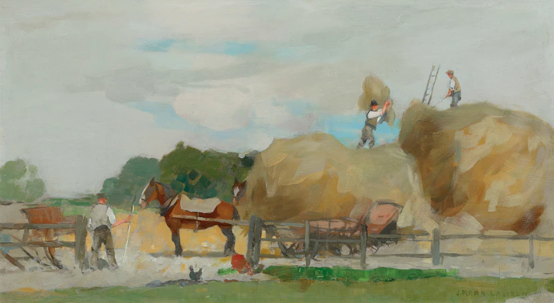 Harvesting, circa 1912-13 by James Kerr-Lawson
