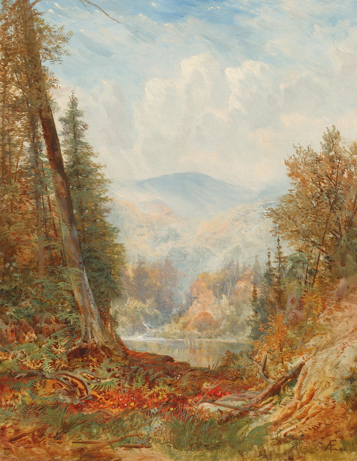 Aaron Allan Edson, Through the Clearing, circa 1870, oil on canvas