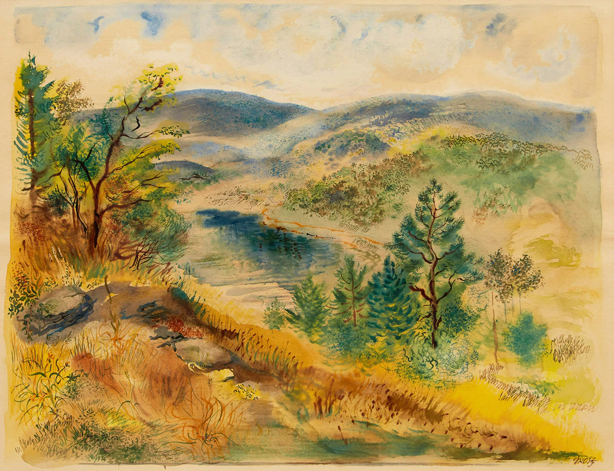 George Grosz, Garnet Lake, New York, watercolour, circa 1943