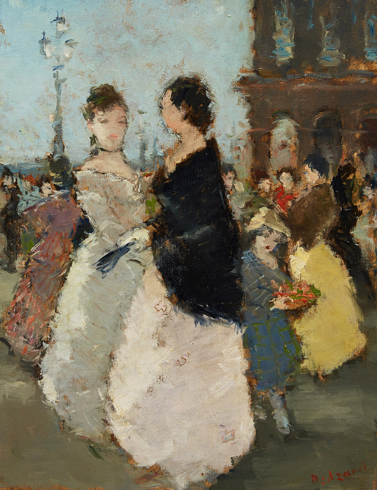 Dietz Edzard, Touffe de violette au ruban, oil on canvas