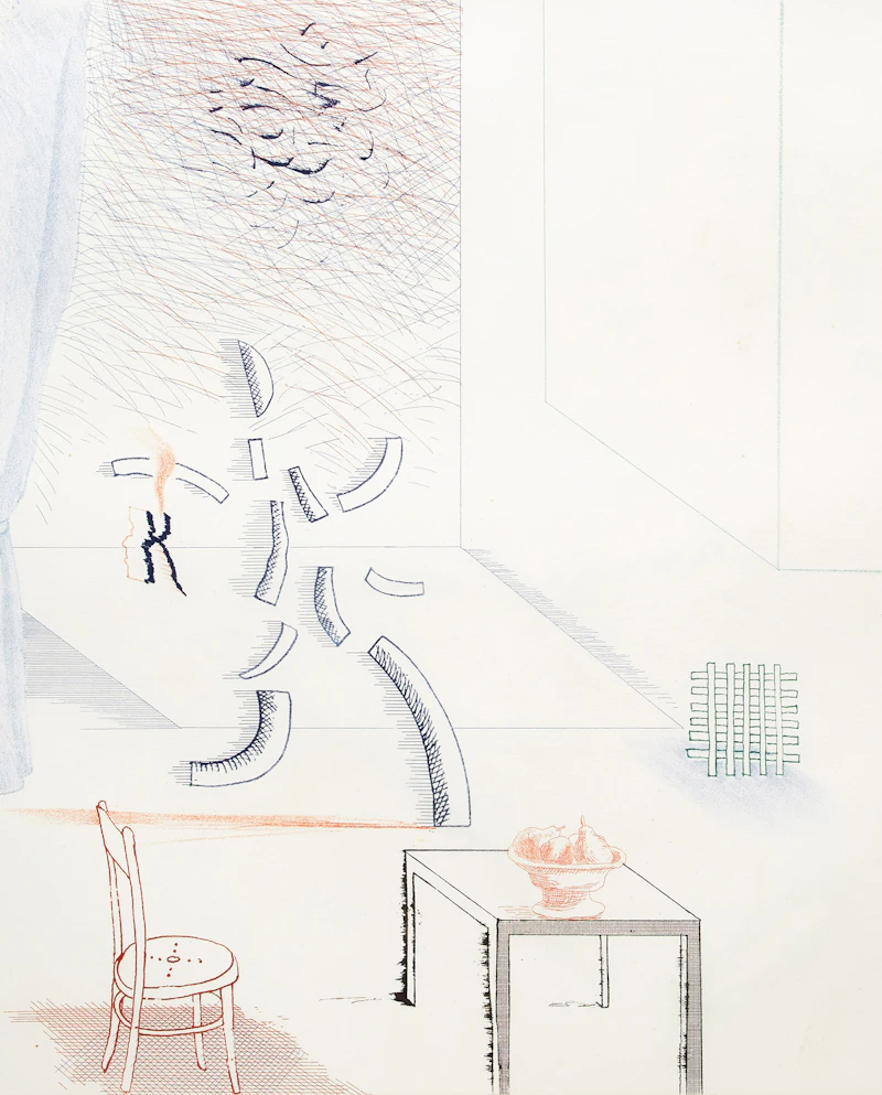 Tick It, Tock It, Turn It True (Pl. 15 from the Blue Guitar) (S.A.C. 213) by David Hockney