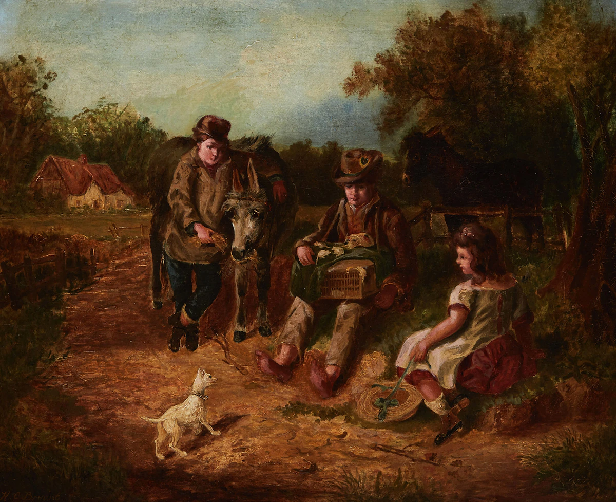 Henry Charles Bryant, The Rat Catcher, oil on canvas
