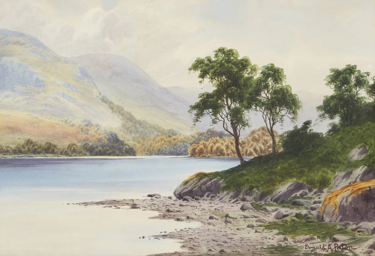 Donald A. Paton, Loch Lomond, watercolour on paper, 1931