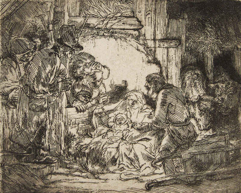 The Adoration of the Shepherds with Lamp by Rembrandt Harmenszoon Van Rijn