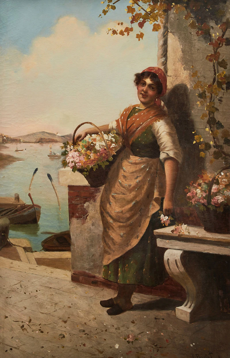 Flower Girl by Gustave Barlot