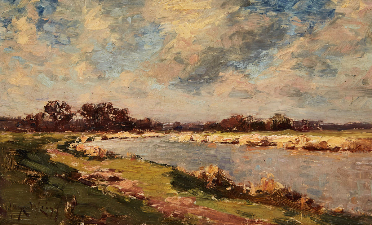 Jose Weiss, On the River Arun, Sussex, oil on panel