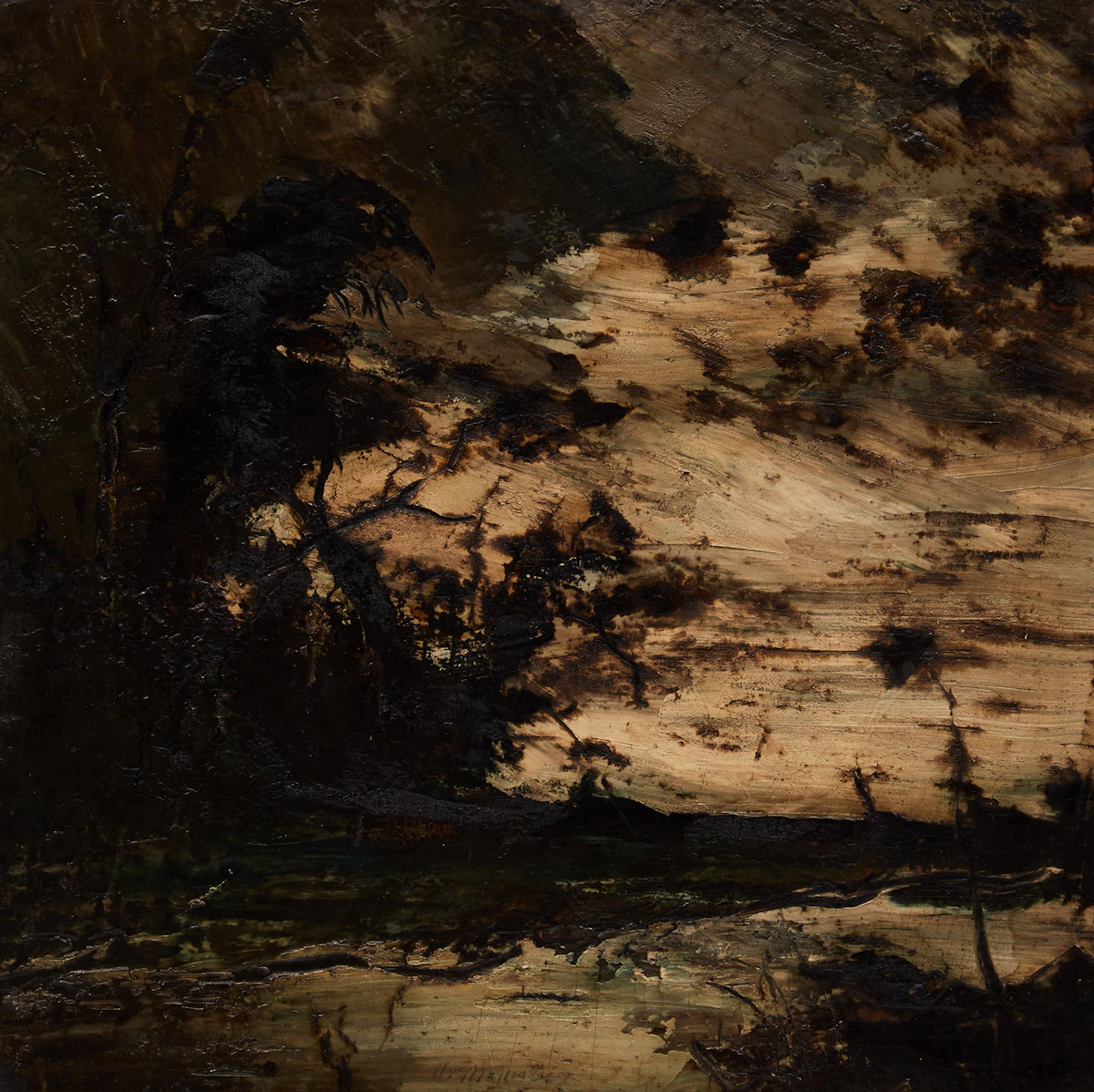Ubaldo Magnavacca, Two Landscapes, two oils on card