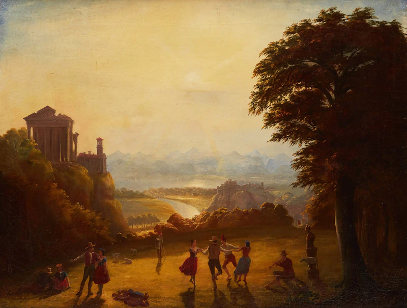 Peasants Dancing in a Landscape by Alexander Davidson