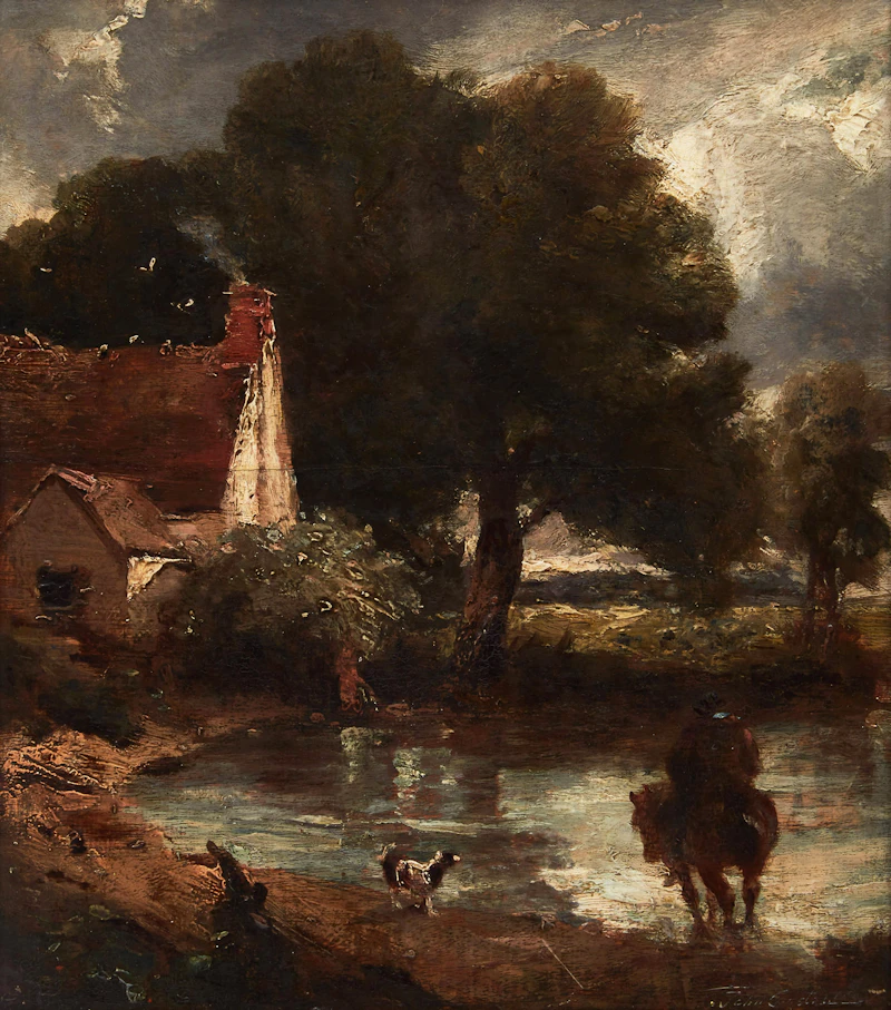 Flat Ford Mill, Crossing the Stour by John Constable (Manner of)
