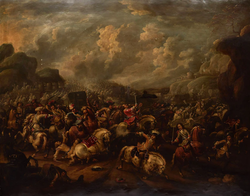Battle Scene by 18th Century Flemish School