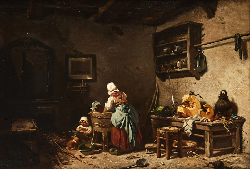 Interior of a Kitchen by Charles Hoguet