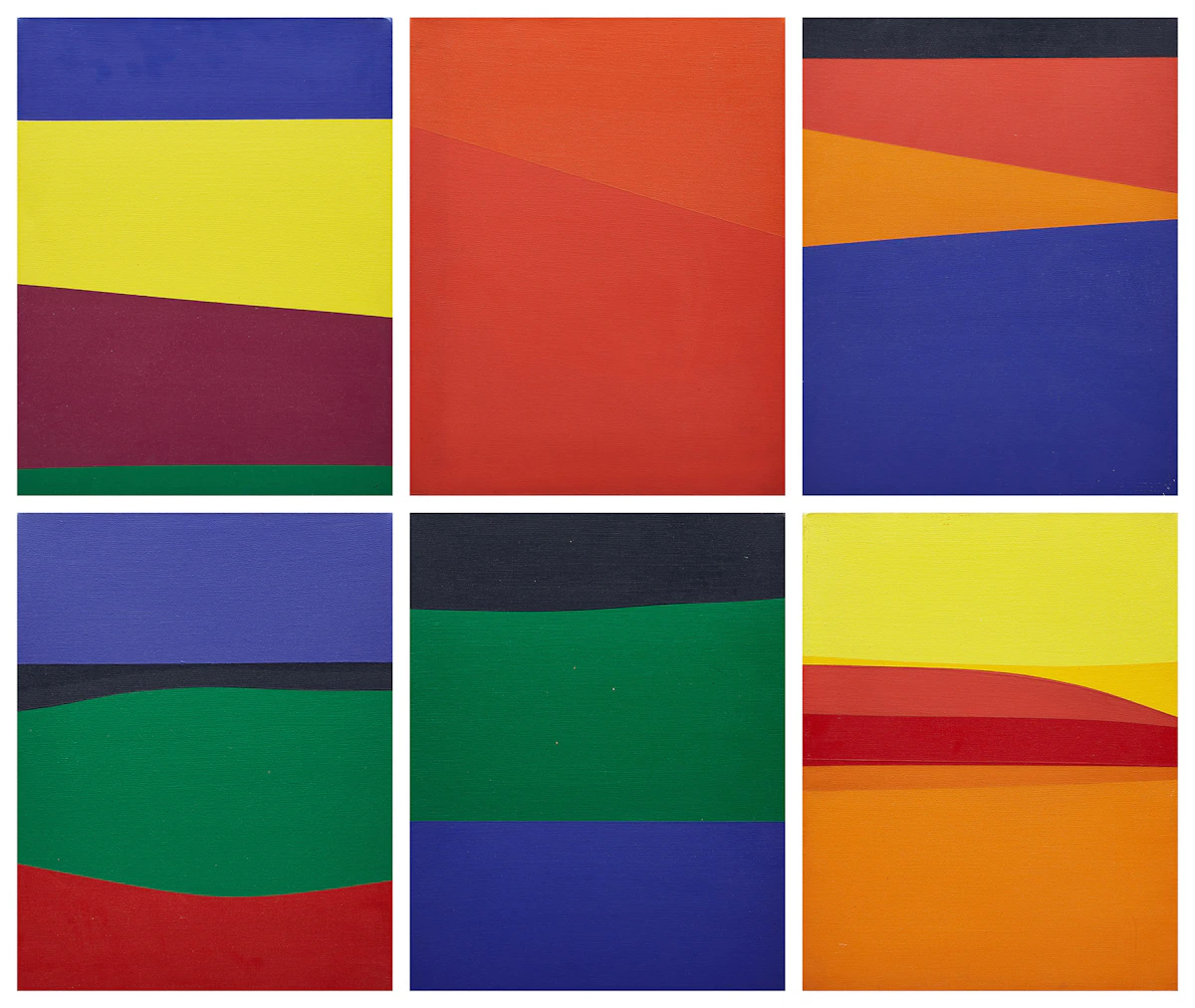 Duncan De Kergommeaux, Banner, six acrylic on canvas paintings, 1968