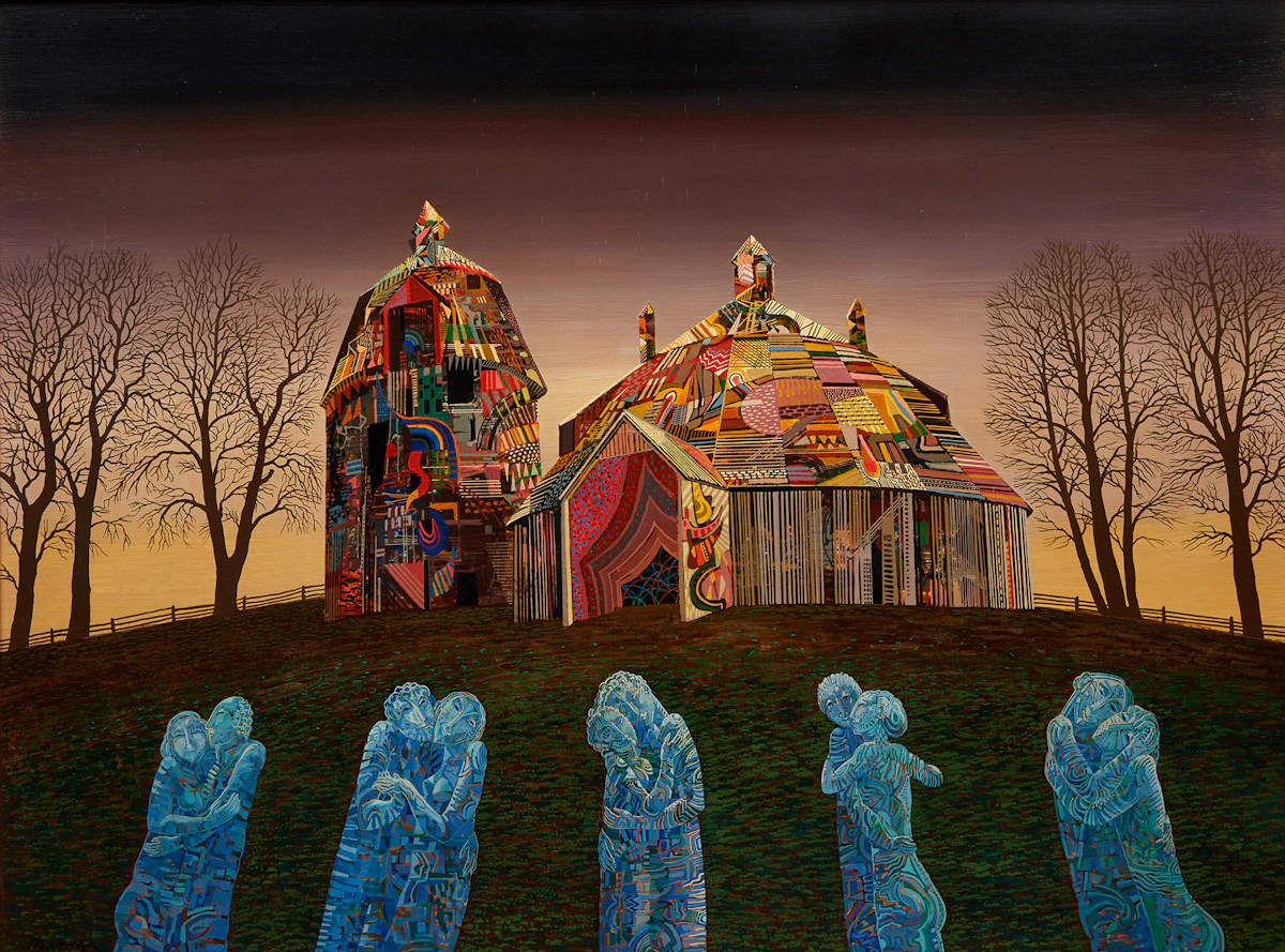 Jesus Carlos De Vilallonga, Le Bal, oil on board, 1985