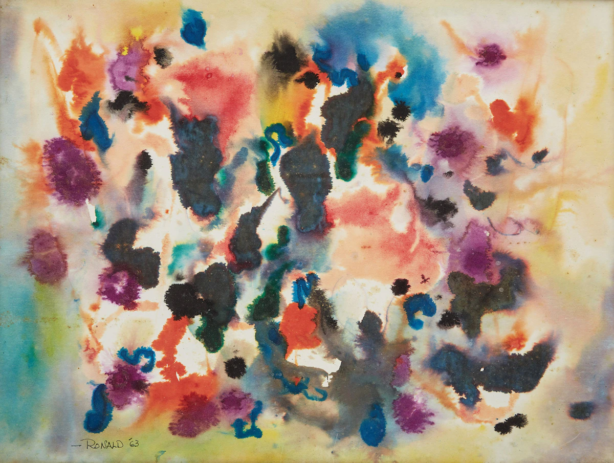 William Ronald, Untitled Abstraction, watercolour on paper, 1963