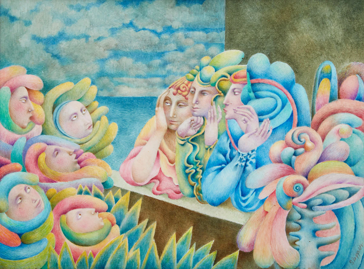 Gary Slipper, Voices Sing , oil on board