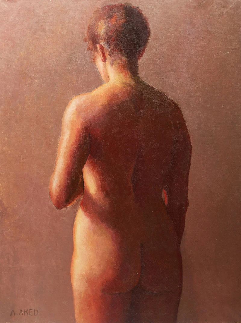 Aleen Elizabeth Aked, Nude from Behind, oil on canvas