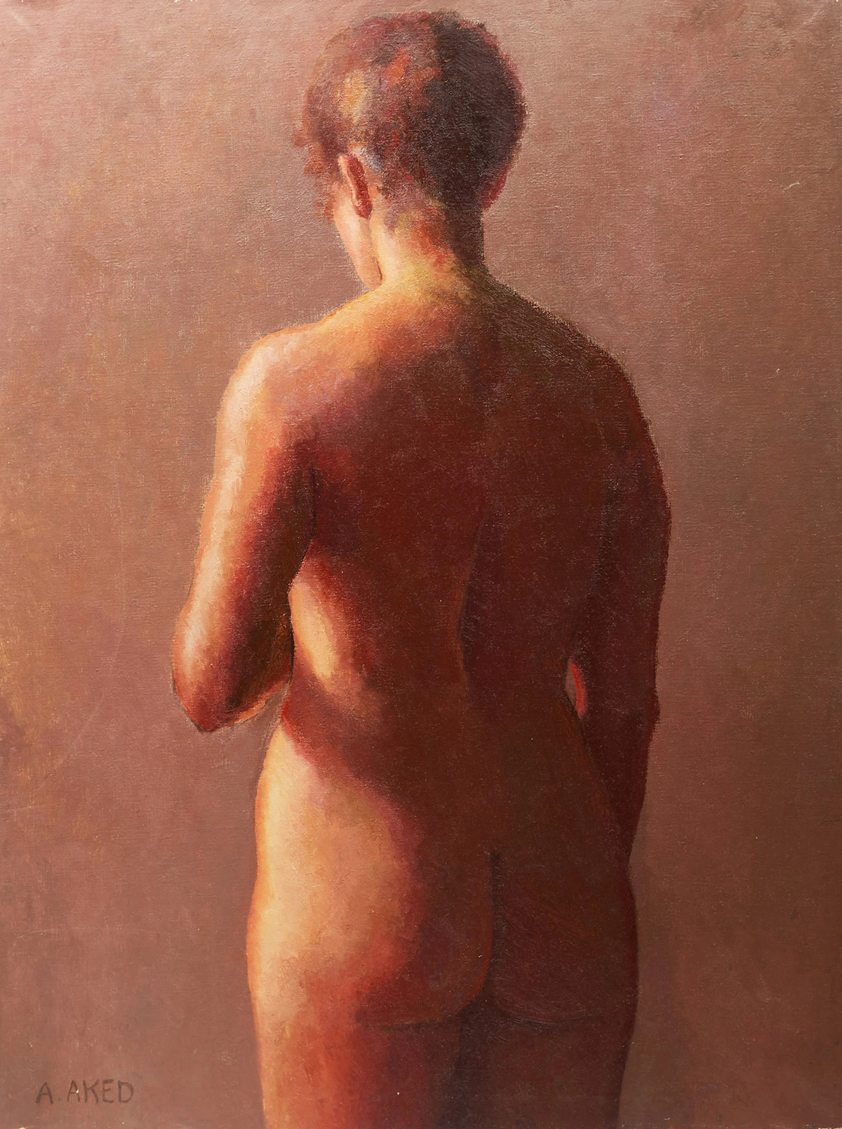 Aleen Elizabeth Aked, Nude from Behind, oil on canvas