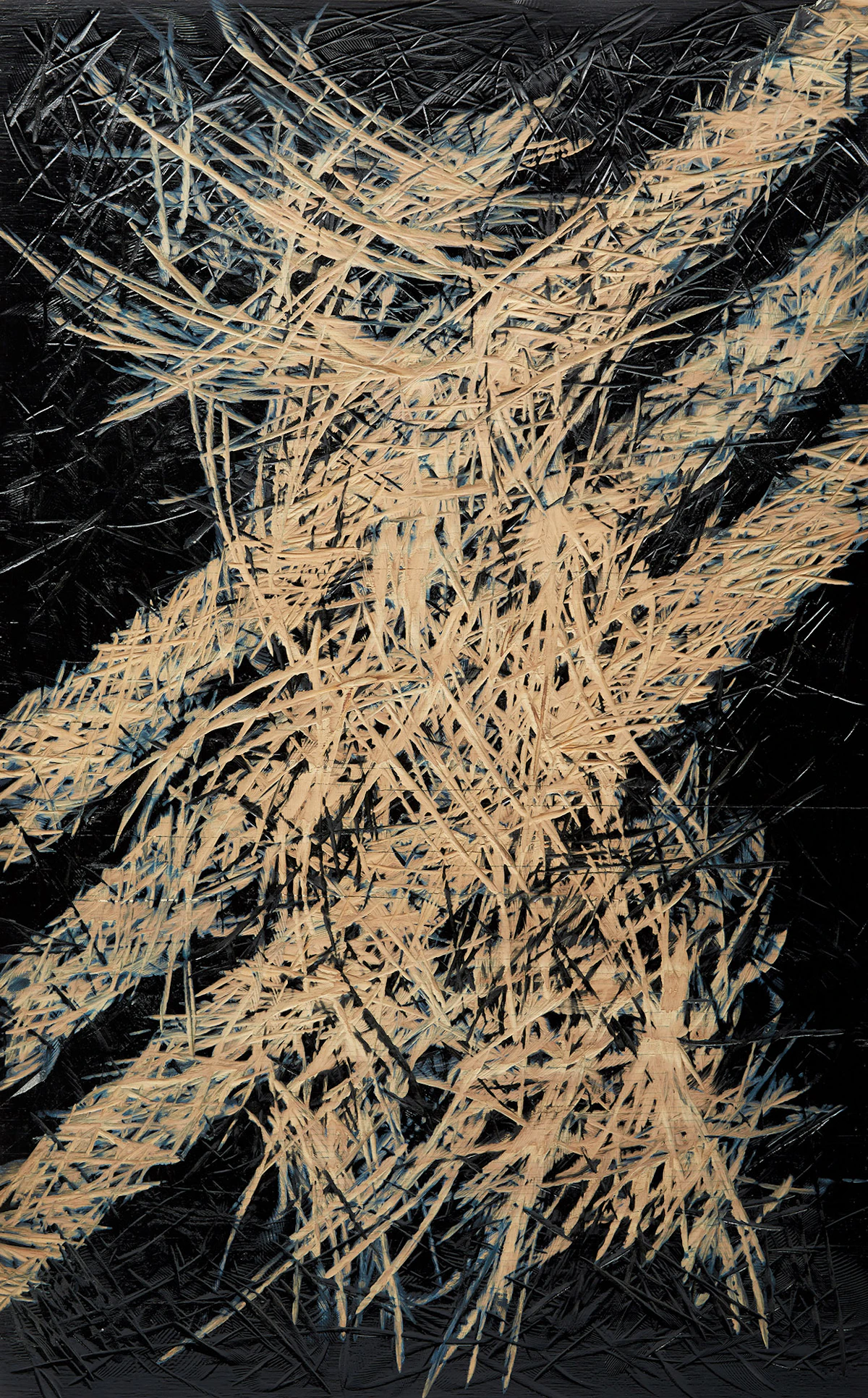 Nobuo Kubota, Untitled, oil on wood, 2017
