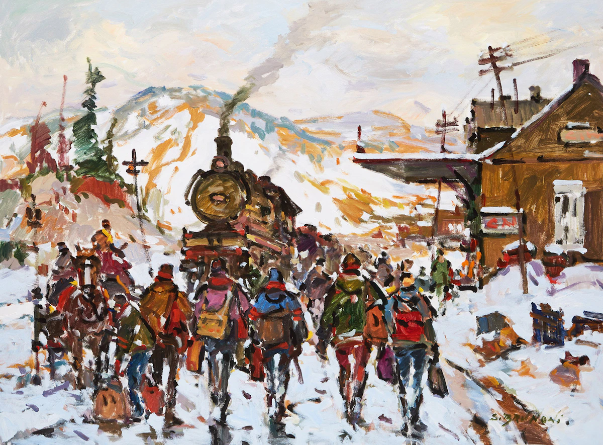 Serge Brunoni, Le Voyage promet , acrylic on canvas, 2003