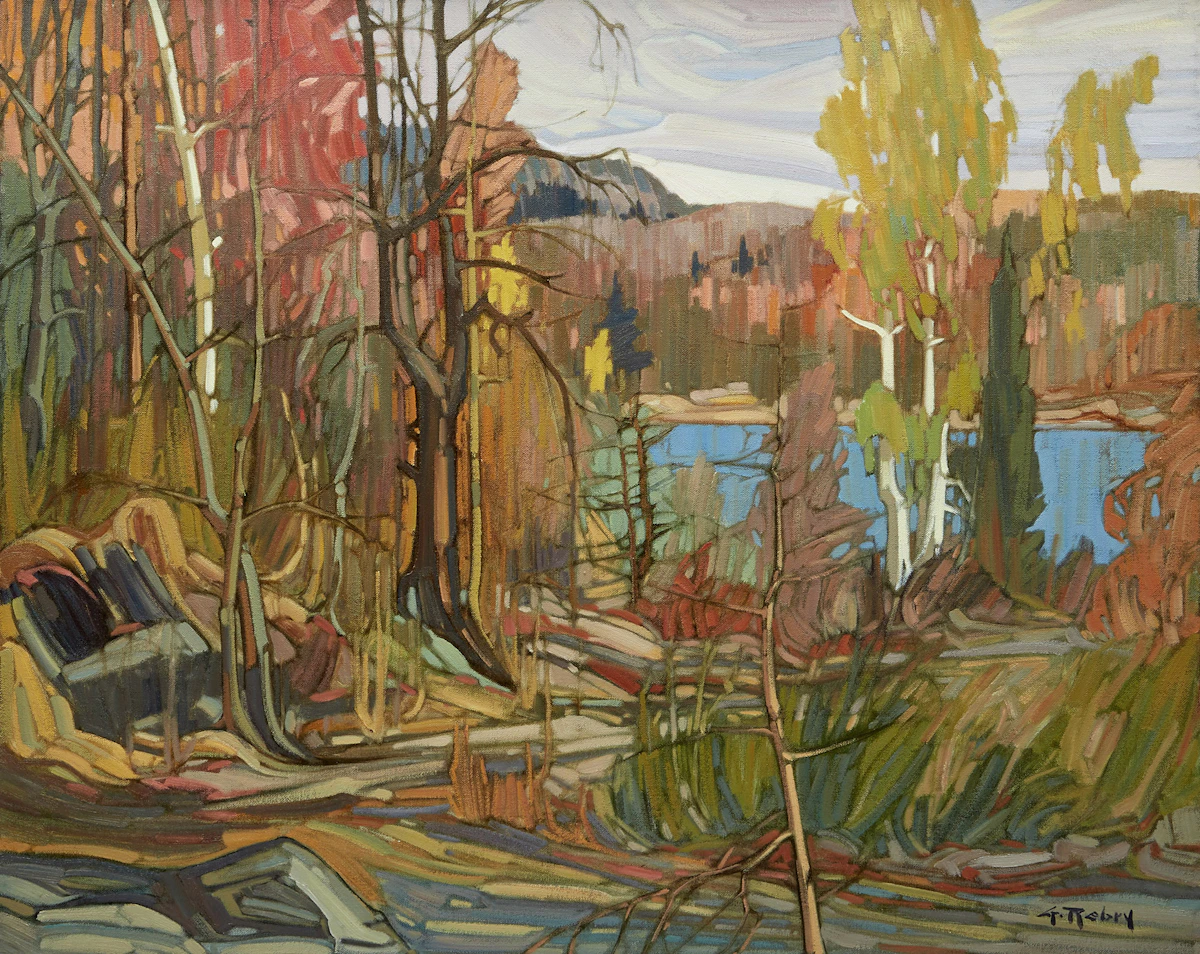 Gaston Rebry, Lac Long - Qué., oil on canvas, 1990