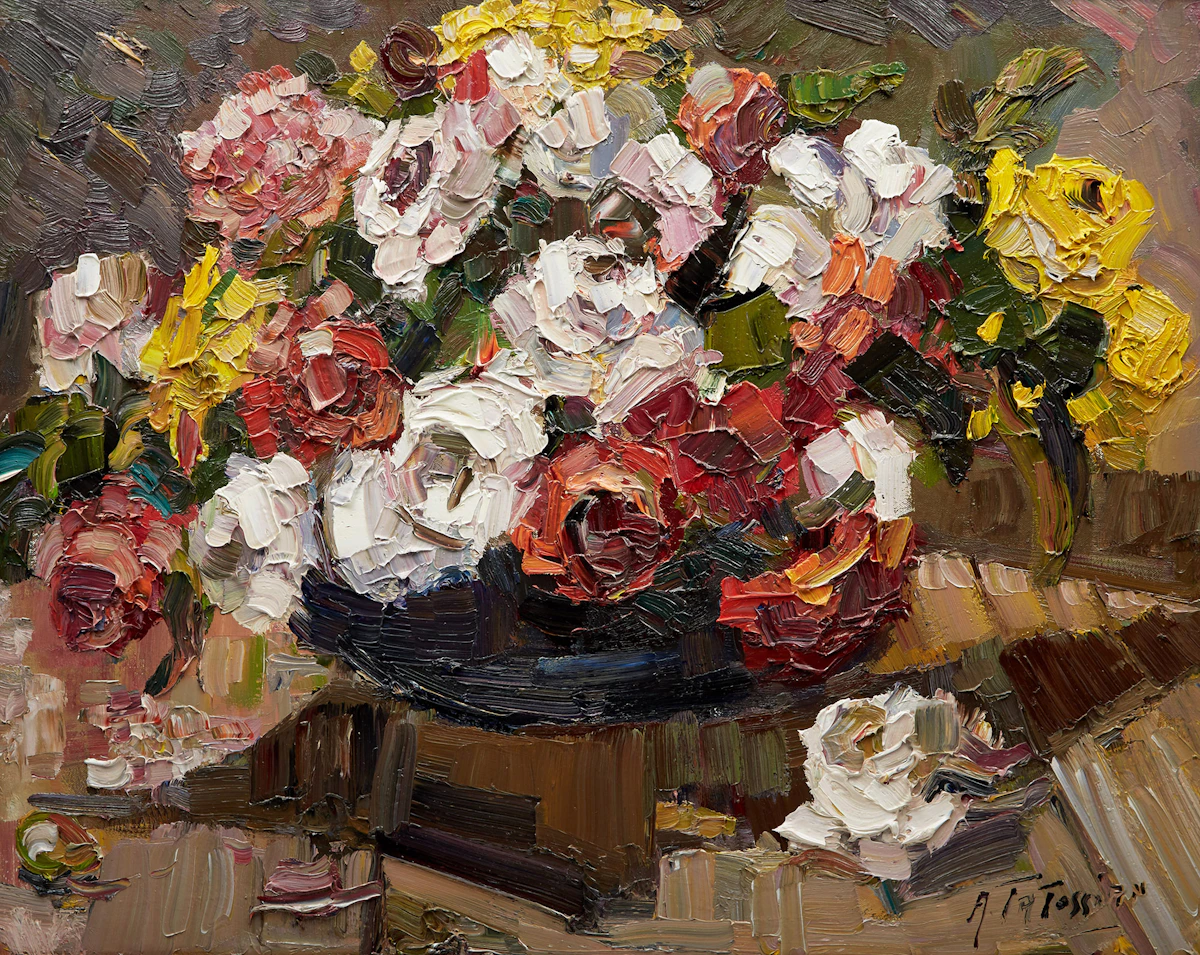 Armand Tatossian, Roses, oil on canvas