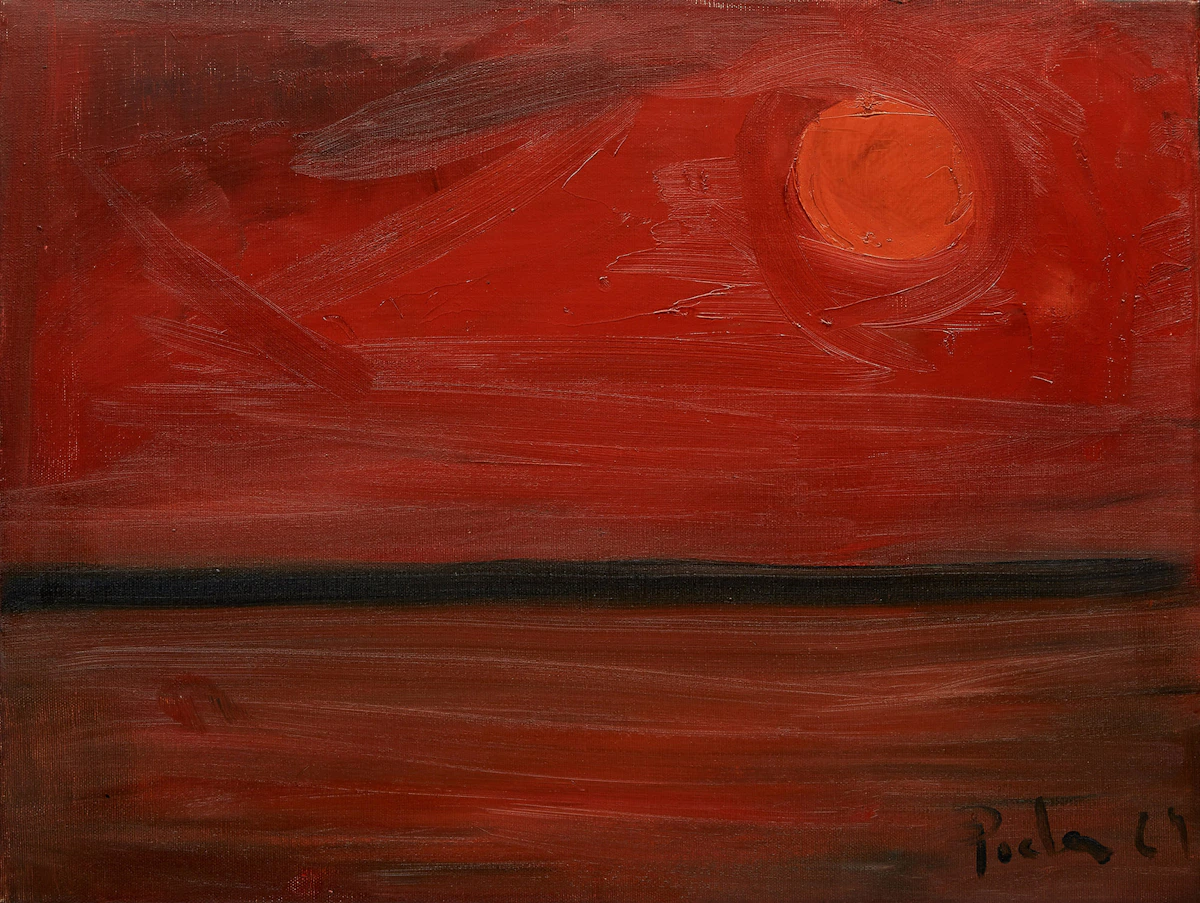 Claude Picher, Untitled (Abstract Sunset), oil on canvas, 1968