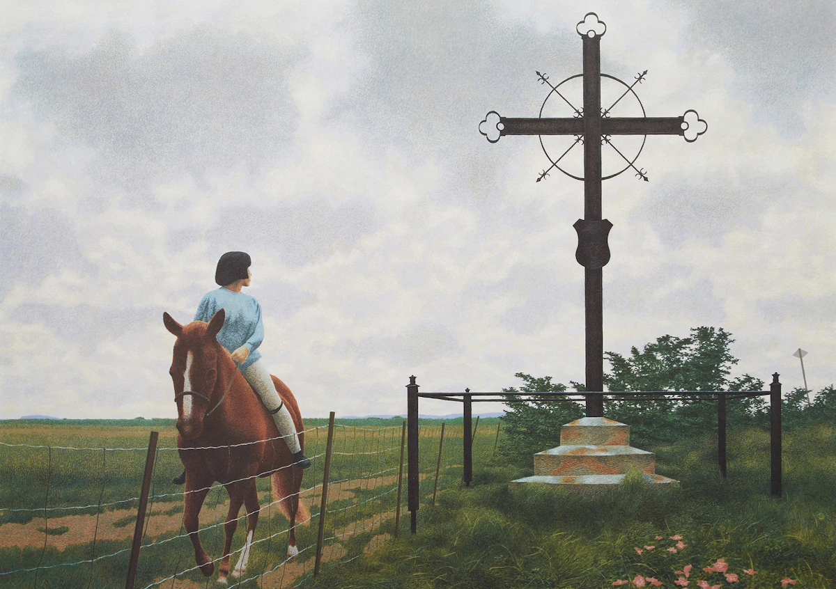 David Alexander Colville, French Cross, colour photolithograph