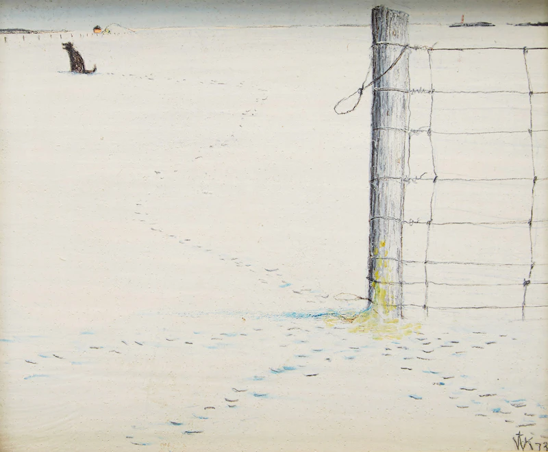 William Kurelek, The Well Watered Post, mixed media on board