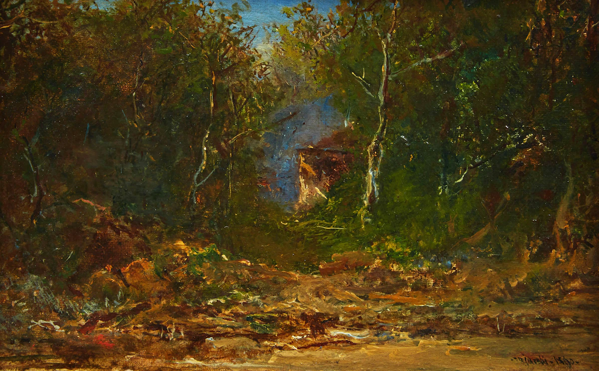Otto Reinhold Jacobi, Untitled Landscape, oil on board, 1890