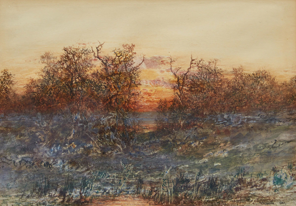 Otto Reinhold Jacobi, Untitled Landscape, watercolour on paper, 1887