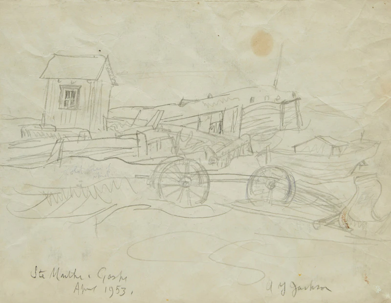 Alexander Young Jackson, Ste Marthe, Gaspé, pencil on paper