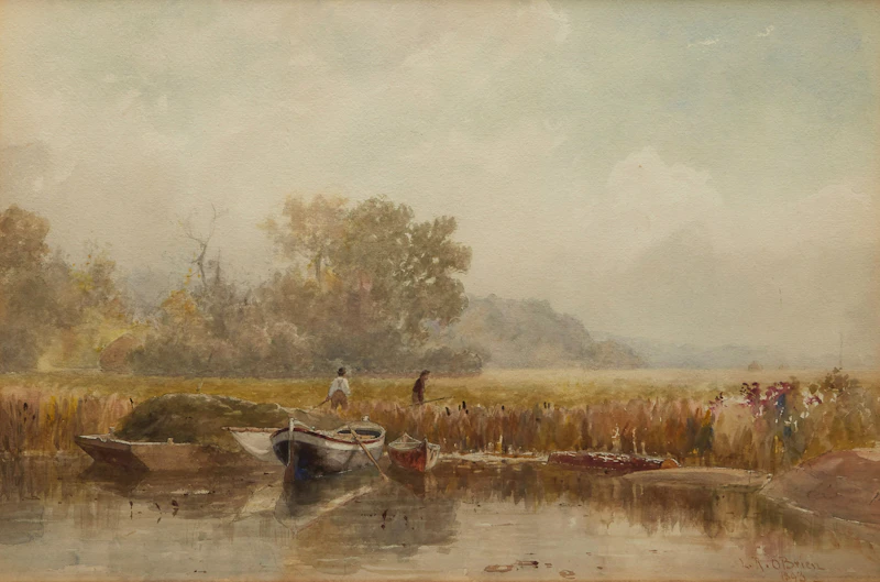 Untitled (Boats on the River Bank)  by Lucius Richard O'Brien