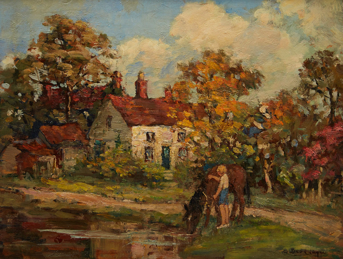 Berthe Des Clayes, Old House St. Sauveur, oil on board