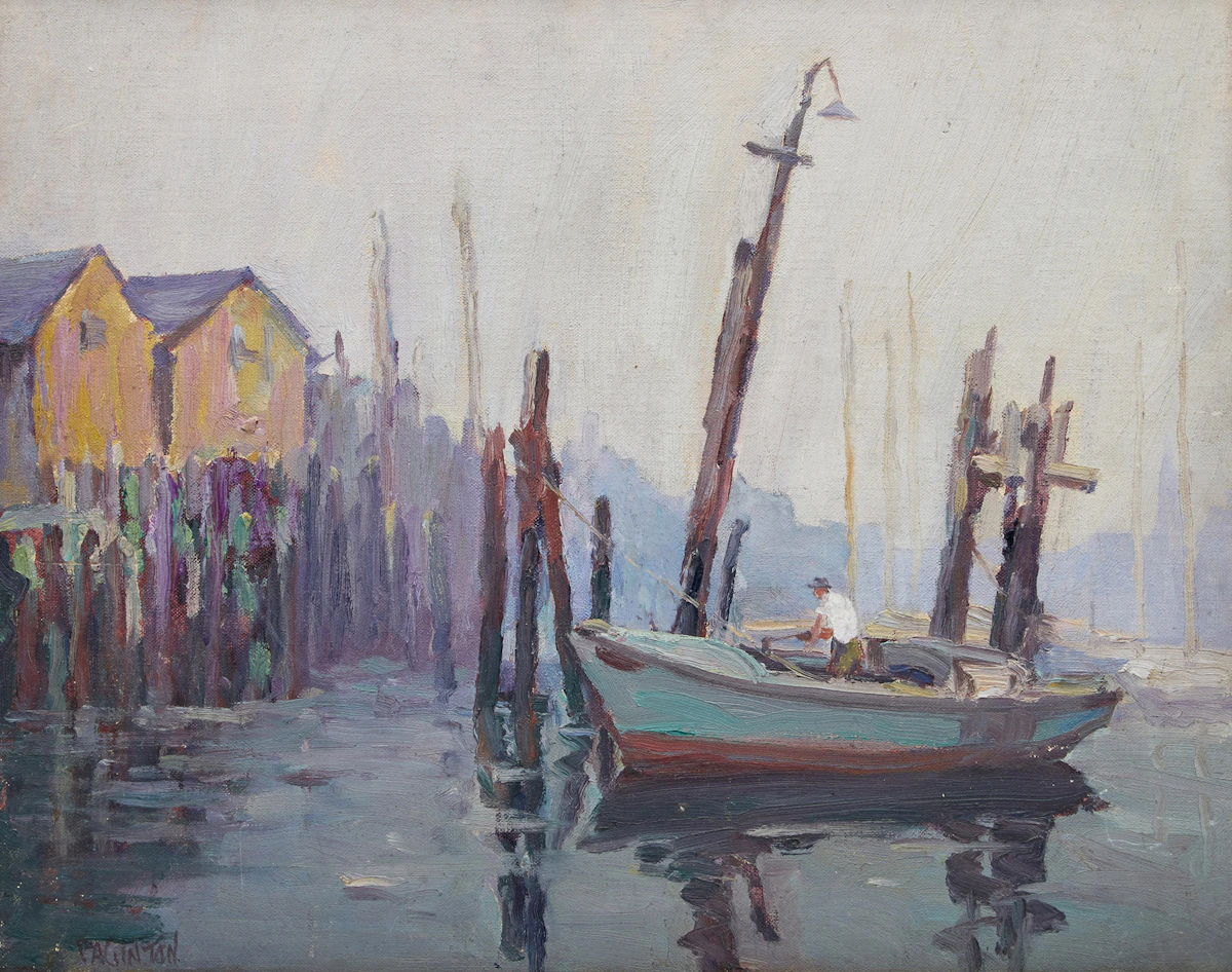 George Paginton, Gloucester , oil on canvas board, 1935