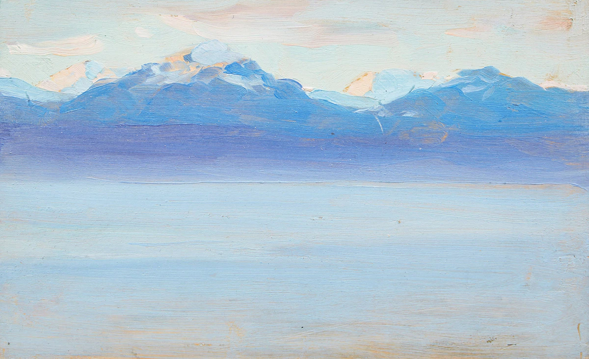Clarence Alphonse Gagnon, Early Morning, Lake of Geneva, Switzerland, oil on panel, 1911