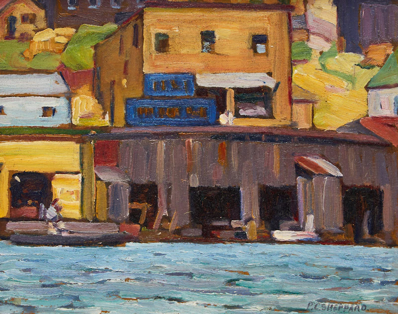 Boathouses, Parry Sound by Peter Clapham Sheppard
