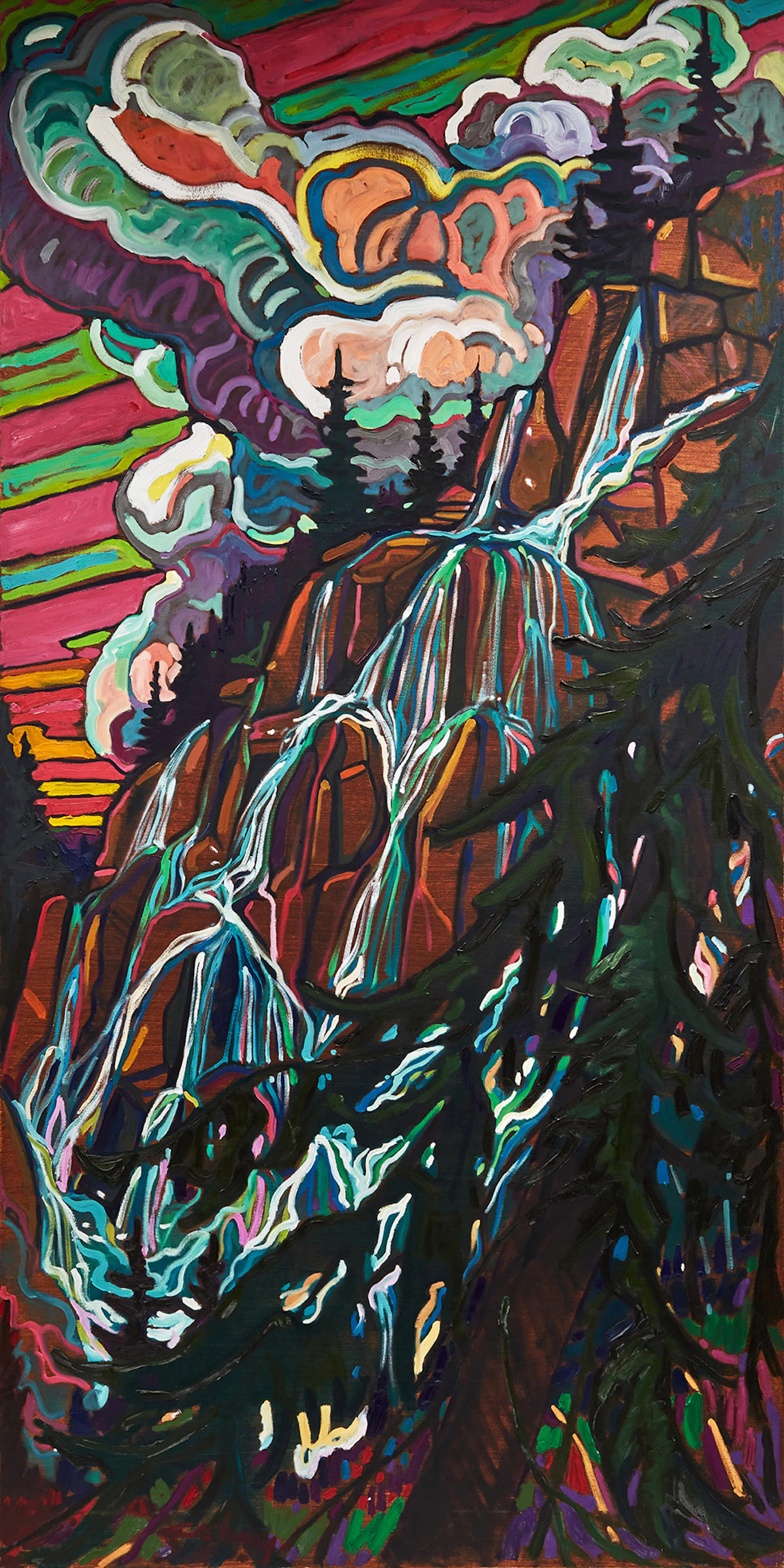 Christopher Allen Henry, Thunderheads over High Falls, oil on canvas, 1989