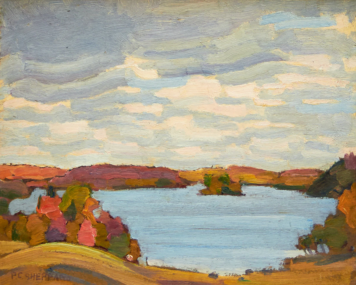 Peter Clapham Sheppard, Four Mile Lake, Haliburton, oil on board