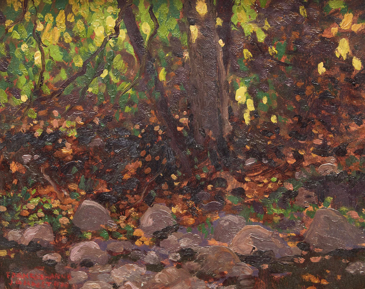 Frances Anne Johnston, Edge of the Lake, oil on board