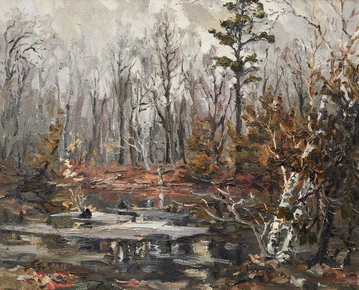 Guttorn Otto, 7.5 Miles East of Bobcaygeon (End of Lake), oil on board